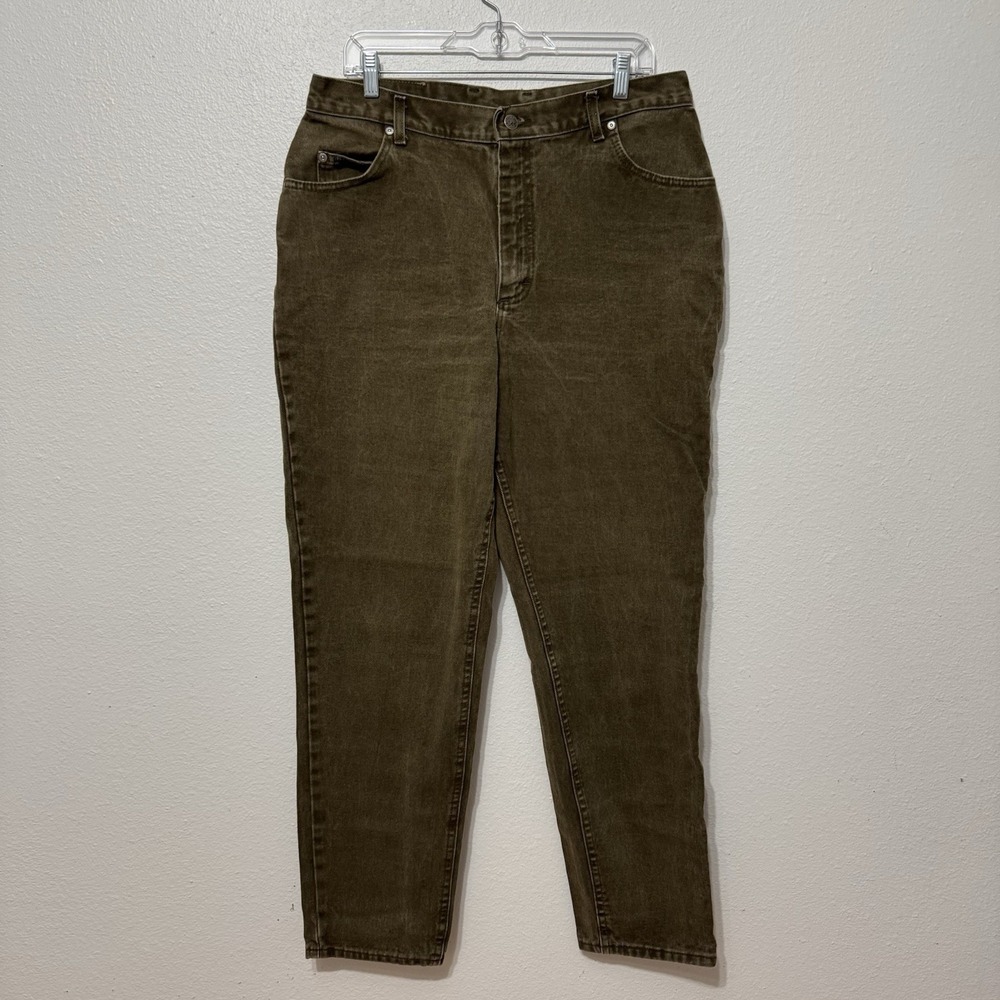 Riveted Lee Vintage Faded Brown Green Straight Leg Denim Jeans Womens Size‎ 18 M